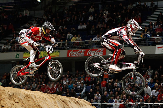 Sam Willoughby on his way to winning the Madrid Supercross