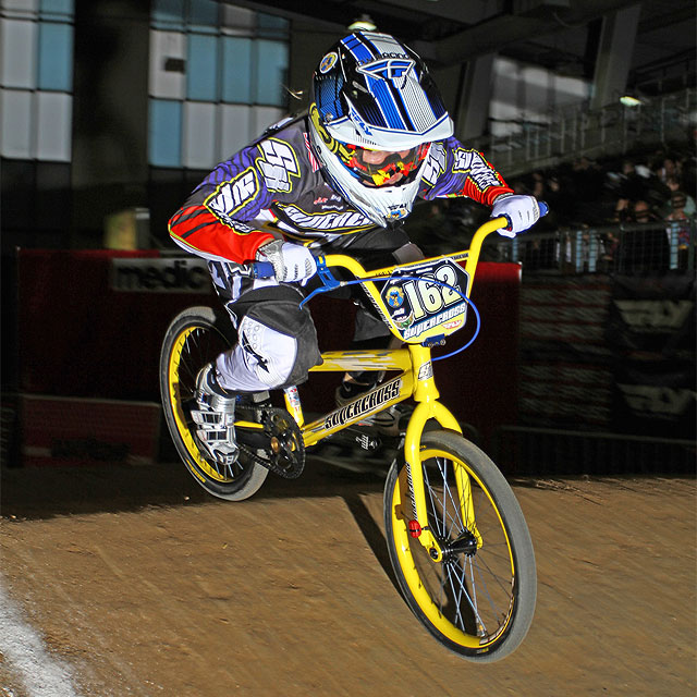 Supercross' Dani George putting the 20mm through axle through it's paces