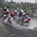 Harvey leading the field at the Lalor BMX track