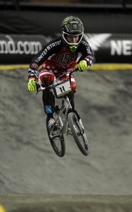 Connor Fields (USA) in action in the Mens Elite time trial at the ICU BMX World Championships at Vector Arena, Auckland, Saturday July 27, 2013. (Picture Ross Land)