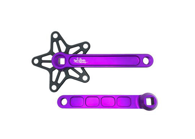 purple bmx cranks